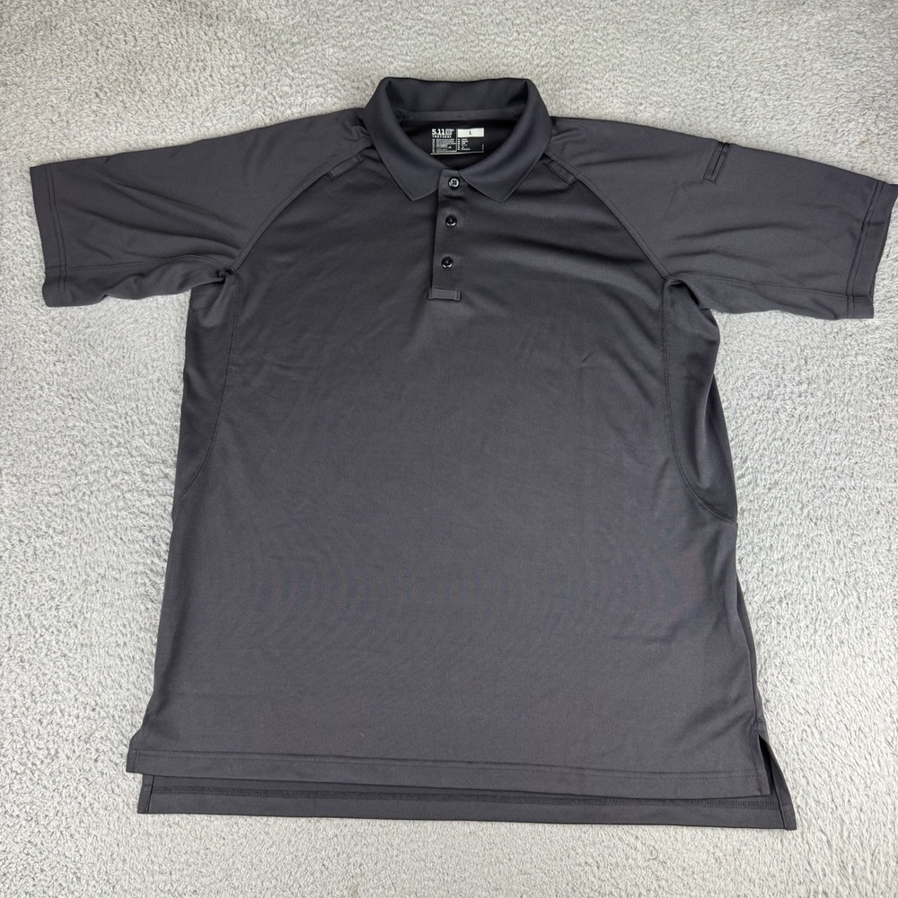 5.11 Tactical Polo Shirt Men's Large Black Solid Performance Casual Short Sleeve